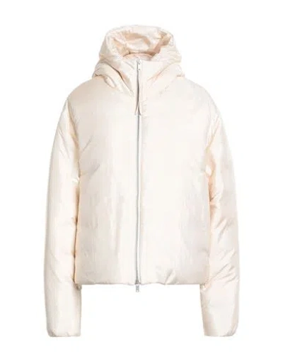 JIL SANDER JIL SANDER WOMAN PUFFER IVORY SIZE M POLYAMIDE, SILK