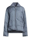 Jil Sander Woman Puffer Pastel Blue Size 4 Viscose, Virgin Wool In Blue