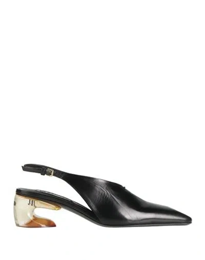 Jil Sander Woman Pumps Black Size 7 Leather