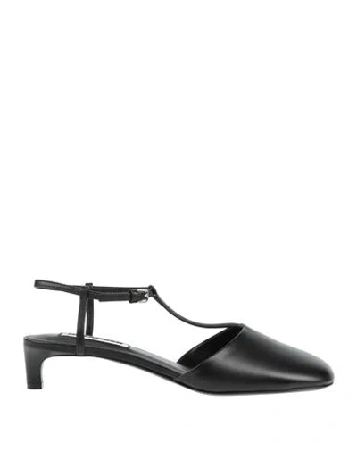 Jil Sander Woman Pumps Black Size 8 Lambskin