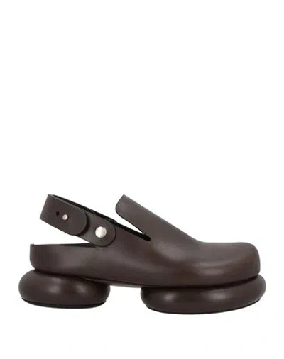 Jil Sander Woman Pumps Dark Brown Size 8 Leather