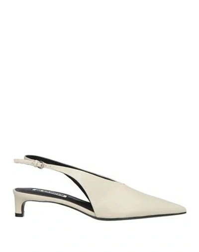 JIL SANDER JIL SANDER WOMAN PUMPS IVORY SIZE 6 CALFSKIN