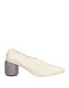 Jil Sander Woman Pumps Ivory Size 6 Soft Leather