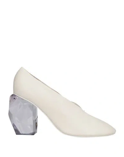 Jil Sander Woman Pumps Off White Size 5.5 Leather