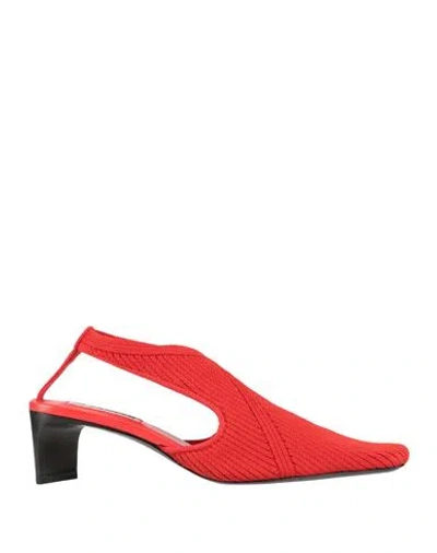 Jil Sander Woman Pumps Red Size 8 Textile Fibers