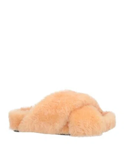 JIL SANDER JIL SANDER WOMAN SANDALS APRICOT SIZE 6 SOFT LEATHER