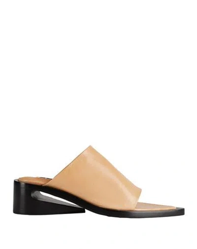 Jil Sander Woman Sandals Apricot Size 8 Leather In Orange