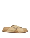 Jil Sander Woman Sandals Beige Size 8 Leather In Brown