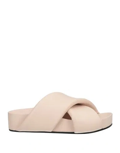 Jil Sander Woman Sandals Beige Size 6 Soft Leather