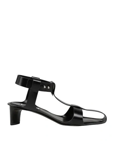 Jil Sander Woman Sandals Black Size 10 Leather