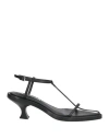 Jil Sander Woman Sandals Black Size 5.5 Calfskin In Black