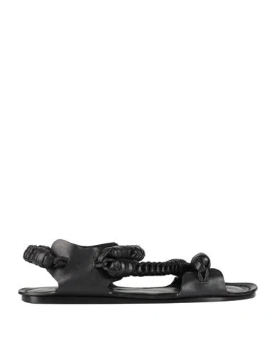 Jil Sander Woman Sandals Black Size 6 Cowhide