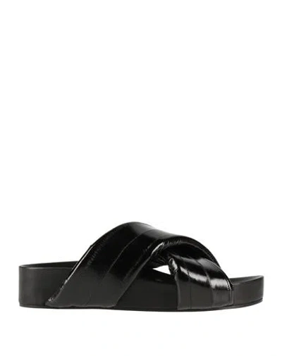 Jil Sander Woman Sandals Black Size 6 Leather
