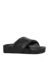 Jil Sander Crossover-strap Padded Sandals In Black
