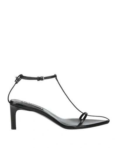 Jil Sander Woman Sandals Black Size 6 Leather
