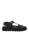 Jil Sander Leather Chunky Sandals In Black