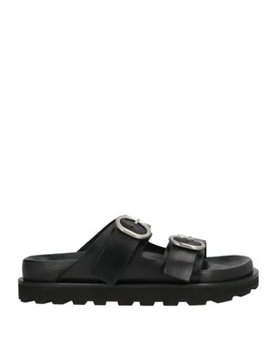 Jil Sander + Woman Sandals Black Size 7 Leather