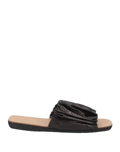 Jil Sander Woman Sandals Black Size 7 Leather