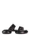 Jil Sander Woman Sandals Black Size 8 Calfskin In Black