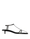Jil Sander Woman Sandals Black Size 8 Leather In Black