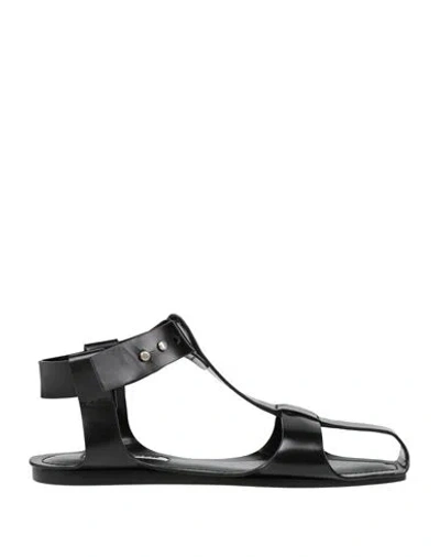 Jil Sander Woman Sandals Black Size 8 Leather