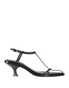 Jil Sander Woman Sandals Black Size 5.5 Calfskin In Black