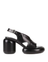 Jil Sander Woman Sandals Black Size 8 Soft Leather In Black