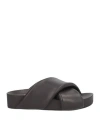 Jil Sander Woman Sandals Chocolate Brown Size 6 Soft Leather