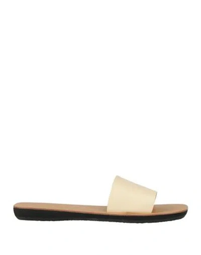 Jil Sander Woman Sandals Cream Size 9.5 Calfskin In Ivory
