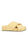 Jil Sander Woman Sandals Cream Size 8 Soft Leather