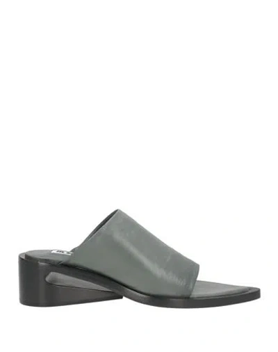 Jil Sander Woman Sandals Dark Green Size 6 Leather