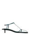 Jil Sander 35mm T-bar Leather Sandals In Petroleum