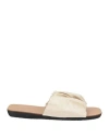 Jil Sander Woman Sandals Ivory Size 9 Leather In White