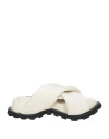 Jil Sander Woman Sandals Ivory Size 8 Leather In White