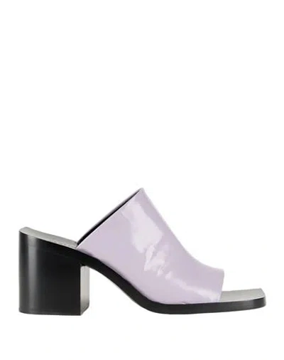 Jil Sander Woman Sandals Lilac Size 7 Goat Skin In Purple