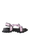 Jil Sander Woman Sandals Lilac Size 8 Textile Fibers, Leather In Purple