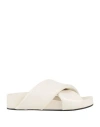 Jil Sander Woman Sandals Off White Size 7 Leather