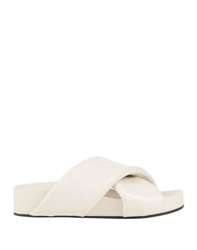Jil Sander Woman Sandals Off White Size 7 Leather