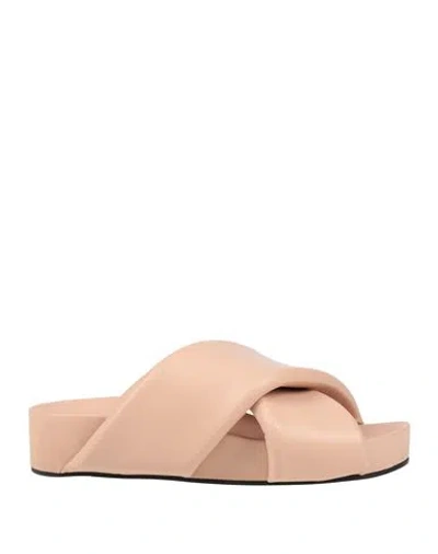 Jil Sander Woman Sandals Pink Size 7 Soft Leather