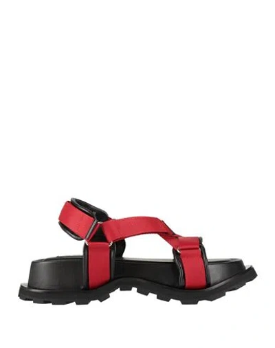 Jil Sander Woman Sandals Red Size 8 Textile Fibers, Leather
