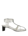 Jil Sander Woman Sandals Silver Size 10 Leather