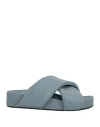 Jil Sander Woman Sandals Slate Blue Size 11 Soft Leather