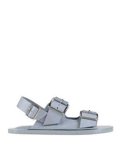 Jil Sander Woman Sandals Slate Blue Size 8 Cowhide