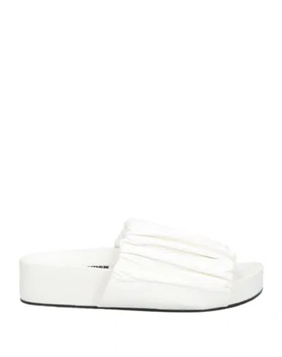 JIL SANDER JIL SANDER WOMAN SANDALS WHITE SIZE 5 SOFT LEATHER