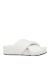 Jil Sander Woman Sandals White Size 8 Leather