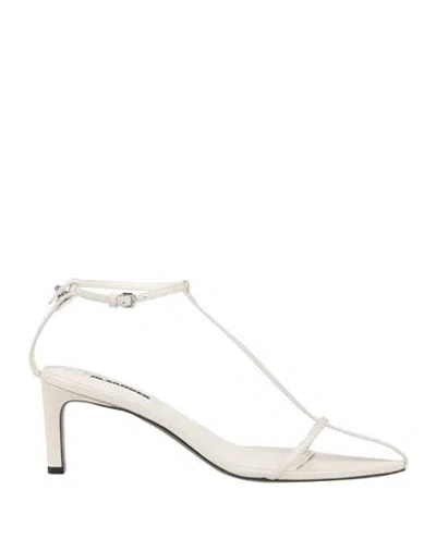 Jil Sander Stretch-mesh And Leather Knee Boots In Off-white