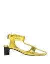 Jil Sander Woman Sandals Yellow Size 7 Leather