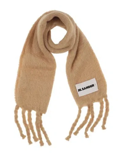 Jil Sander + Woman Scarf Beige Size - Mohair Wool, Wool, Polyamide In Brown