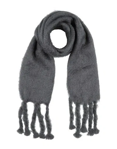Jil Sander + Woman Scarf Grey Size - Mohair Wool, Wool, Polyamide In Gray