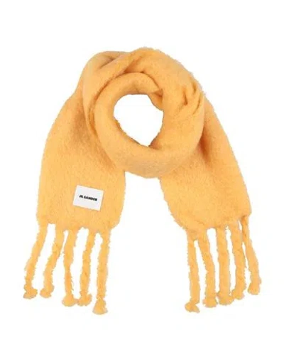 Jil Sander Woman Scarf Yellow Size - Mohair Wool, Wool, Polyamide